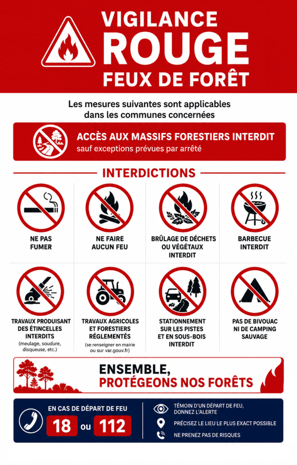 Passage en vigilance ROUGE feux de for&ecirc;t en Gironde
